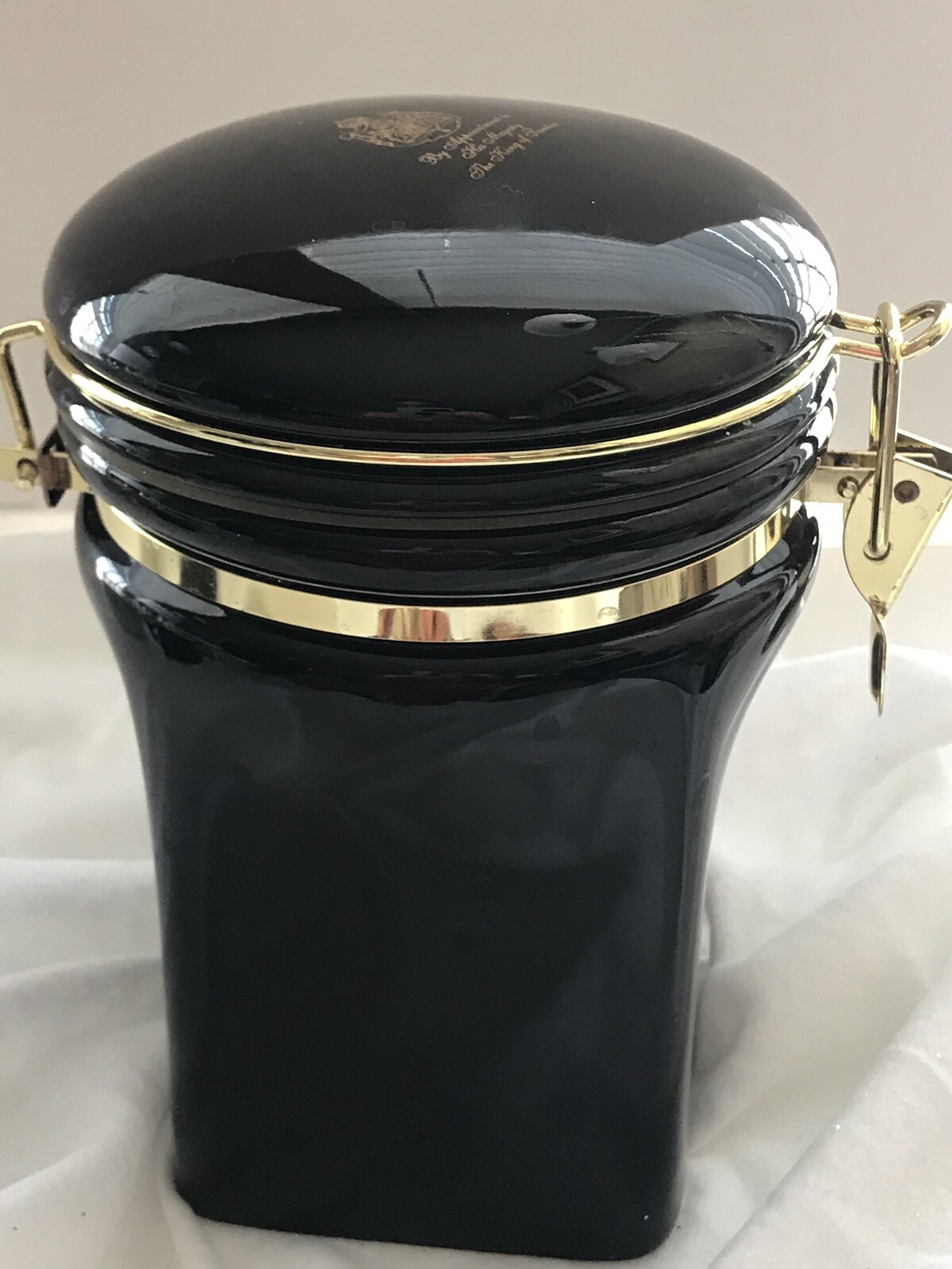 GEVALIA KAFFE CERAMIC COFFEE CANISTER BLACK WITH BRASS TRIM eBay