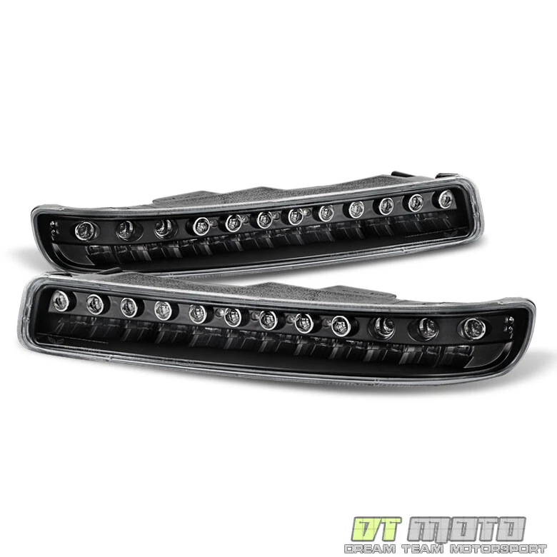 Luces LED de señal de estacionamiento para parachoques izquierda+derecha GMC Sierra Yukon 1999-2006 negras Foto 2 de 4