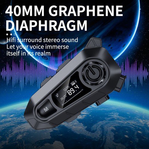 Bluetooth 5.4 Motorcycle Helmet Headset Wireless Hands Free Headphone Waterproof - Picture 2 of 13