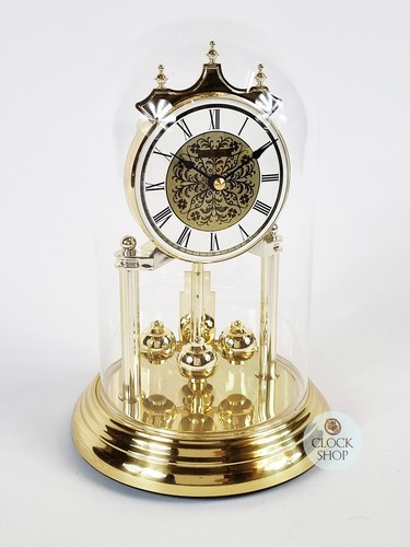 23cm Gold Anniversary Clock With Floral Dial & Westminster Chime By HALLER - Picture 2 of 8