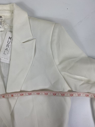 Mural Art Has No Boundaries Long White Suit Jacket Women’s Size S NWT - Picture 5 of 9