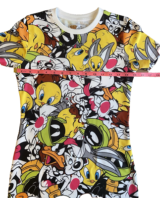 looney tunes t shirt dress Plus Size - Warner Bros Looney Tunes T-Shirt Mini Mesh Yoke Dress