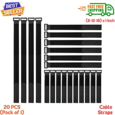 VELCRO Brand Bulk Pack 20 Reusable Fastening Cable Straps with Buckle Variety...