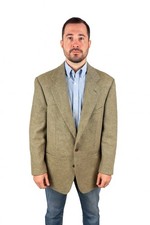 Lands End Sports Coat Men 44R Tweed Lambswool Wool Blazer Jacket