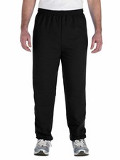 Fruit Of The Loom Mens Fleece Sweatpants With Pockets Size Large In Black