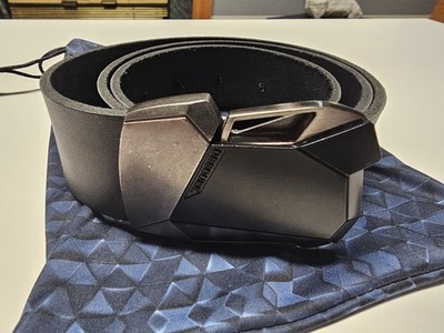 Obscure Black Ops Fractal 2.0 Buckle on Leather Belt Goth Cyber