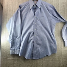 Brooks Brothers Shirt Mens 16-35 Blue Traditional Fit Non Iron Button Down