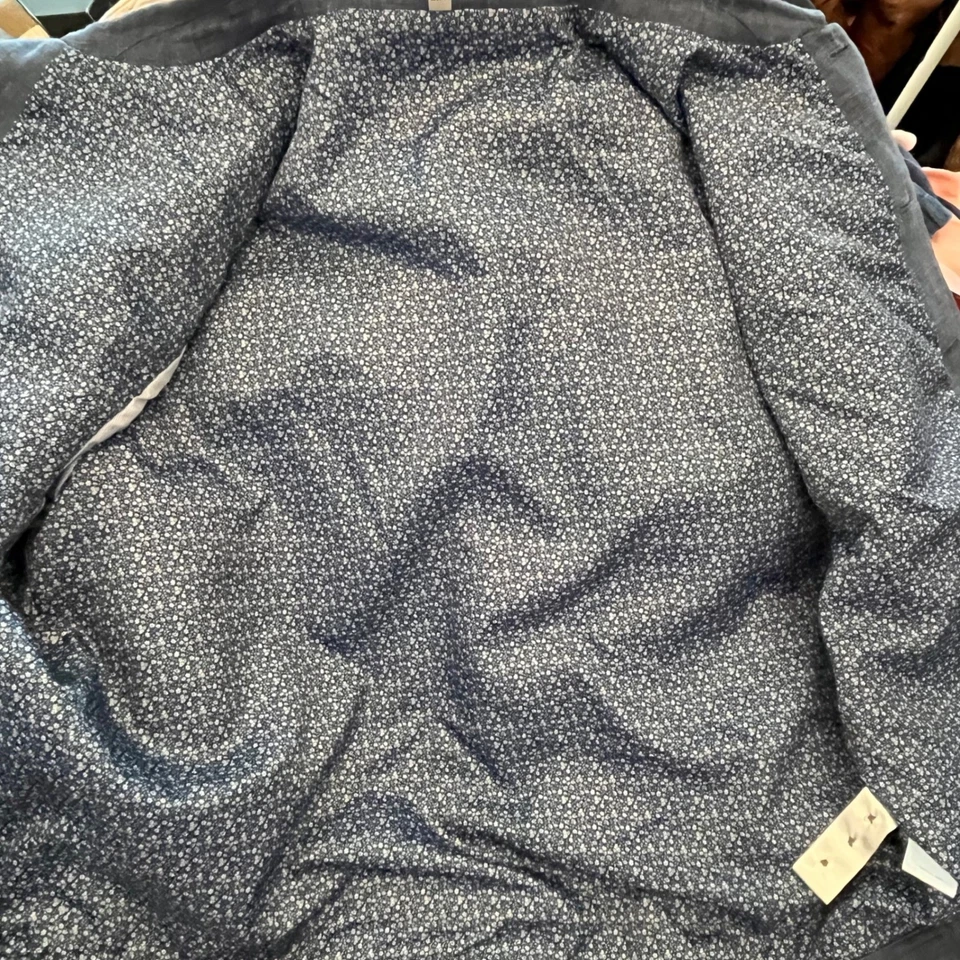 Baird McNutt Linen Murano Slim Fit Jacket Blue Mens Size L - Image 4 of 4