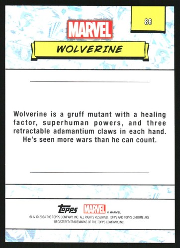 2024 Topps Chrome UK Sapphire Edition Marvel #88 Wolverine - Picture 2 of 2