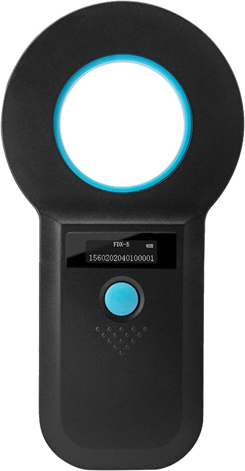 Scanner Microchip Nero, Lettore per Identificazione Animali Domestici Cani Gatti