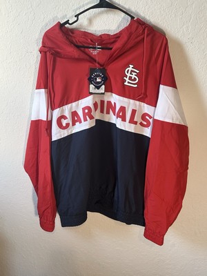 Men s Large St. Louis Cardinals NEW ERA 1/4 Windbreaker Hooded Jacket New NWT