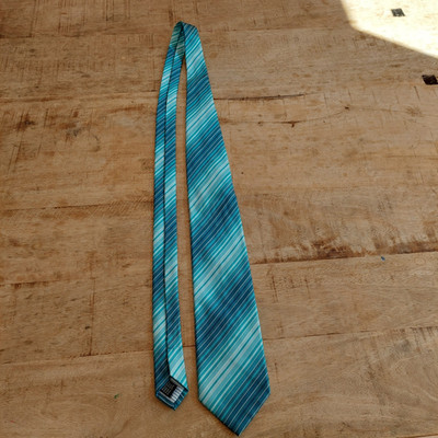 Gilberto Herren Krawatten Tie Binder Blau Streifen Accessoires