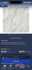 SMARTCORE Floors Gardena Marble Waterproof Vinyl Tile Flooring 20 Mil 6 Cases