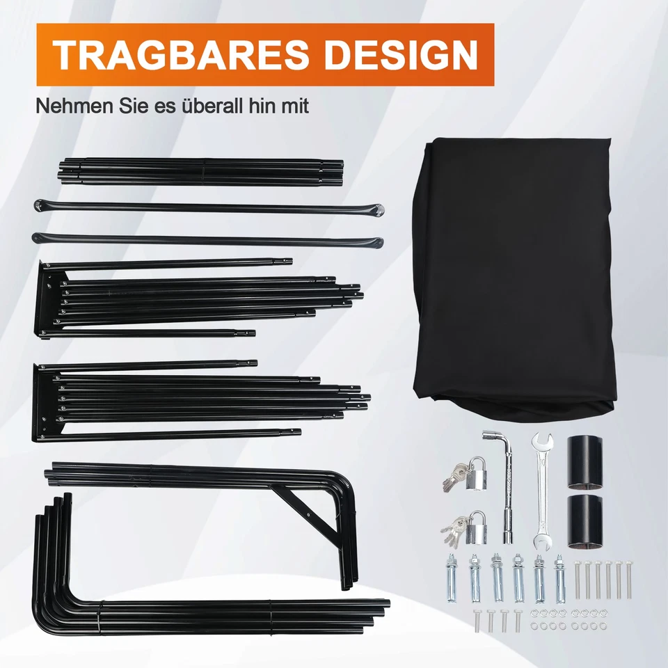 Wasserdicht Motorrad Zeltgarage Faltgarage Motorradgarage Motoguard Schwarz - Bild 2 von 4