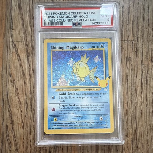 Pokemon TCG Shining Magikarp 66/64 Celebrations Classic Holo PSA 9