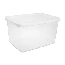 Sterilite Small Storage Bin, 20 Quart Clear Plastic Storage Container with Lid