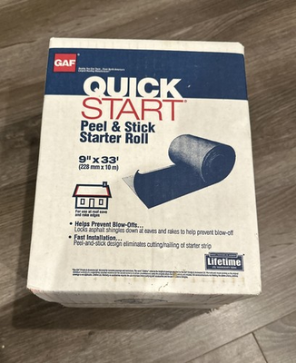 #ad GAF Quick Start 9quot; x 33quot; Peel amp; Stick Starter Roll Shingle Adhesive $35.00