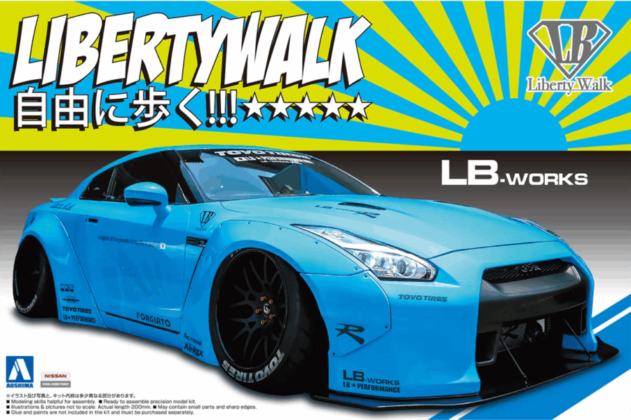 1:24 Scale Aoshima LB Works R35 GT-R Type 2 Ver.1 Model Kit Liberty Walk  UK
