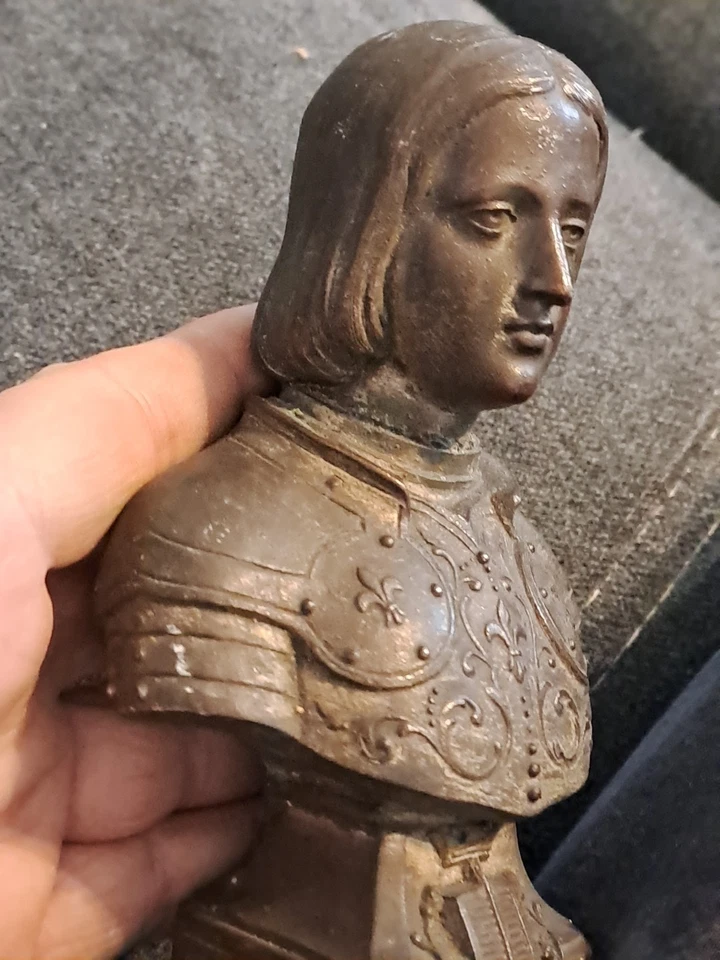 Buste Ancien Jeanne D'arc Régule 19ème Napoléon III Art Nouveau Signé - Photo 4/4