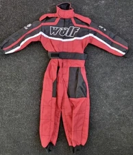 NEW RED WULFSPORT KIDS MX MOTORBIKE KART RACE BOILER SUIT APPROX 20" WAIST XS