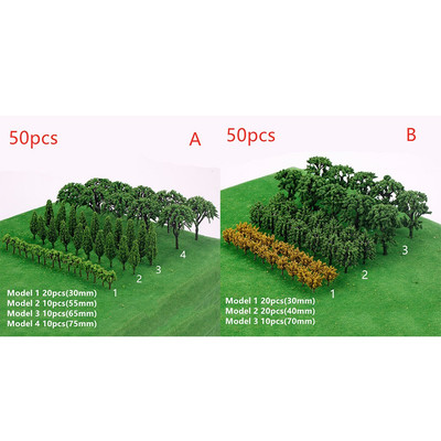 Modellb?ume Modell A/B Modelleisenbahn Wargame Zubeh?r 50 ST��CKE B?ume