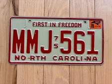 1975 1979 North Carolina License Plate