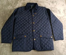 Polo Ralph Lauren Puffer Quilted Jacket Boys L 16/18 Button Up Blue