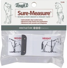 Tough 1 Sure Measure Horse and Pony Height/Weight Tape One Size, WHITE 