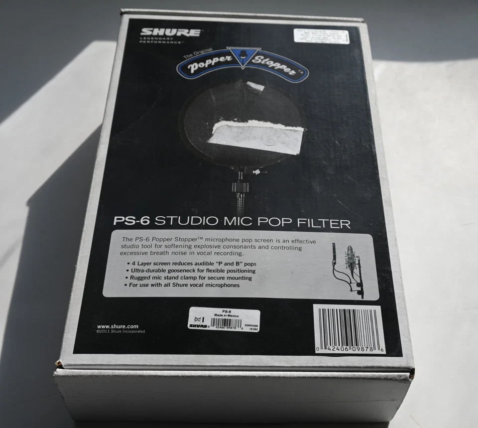 SHURE PS-6 Popper Stopper СТУДИЙНЫЙ МИКРОФОН ПОП-ФИЛЬТР с ЗАЖИМОМ ДЛЯ СТОЙКИ МИКРОФОНА - Изображение 4 из 4