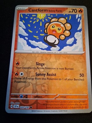 POKEMON SURGING SPARKS CASTFORM SUNNY FORM COMMON FOIL