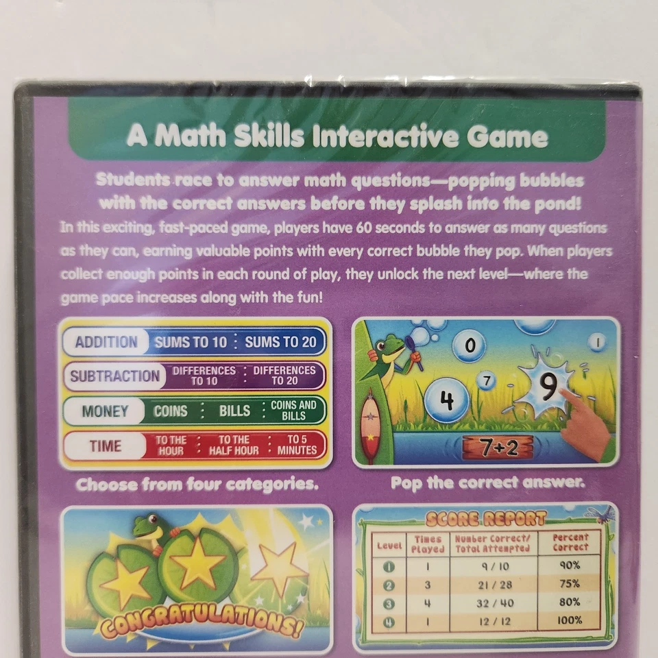 Lakeshore Bubble Pop Interactive Math Challenge Grades 1-2 NEW SEALED FREE SHIP  - Image 4 of 4
