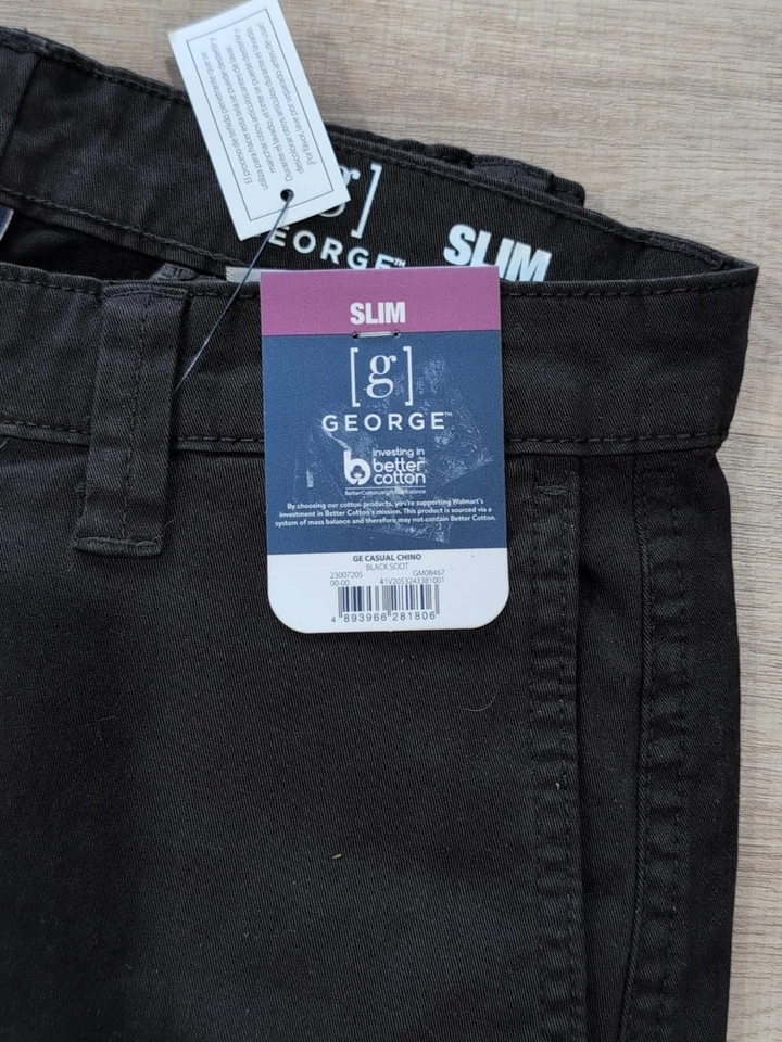 Chinos George Slim 28x30 nuevos con etiquetas hollín negro Foto 2 de 4