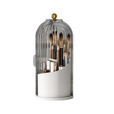Makeup Brush Holder with Lid 360 rotating,Toothbrush Holder With lid for vani...