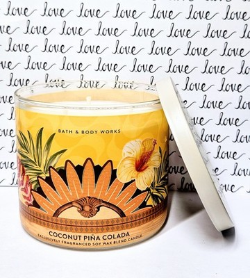 New Bath & Body Works 3 Wick Candle~ Coconut Pina Colada