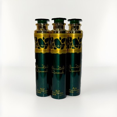Lattafa Qimmah Air Freshener Spray Green Gold 300ml 3- Pack | Best Selling | 