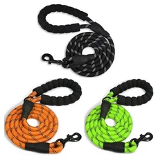 Heavy Duty Reflctive Dog Leash 9.8Ft  for Large Medium Dogs Rope  Walking Leash