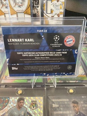 2025-26 Topps UEFA UCC Lennart Karl - #/125 Patch/Auto Bayern 