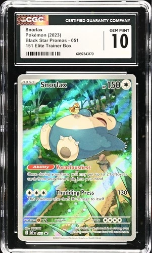 CGC 10 GEM MINT Snorlax 051 Scarlet Violet 151 ETB Black Star Promo Pokemon
