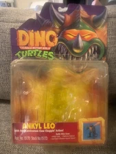 TMNT Dino Turtles 1997 Ankyl Leo package an bubble only Playmates Mirage Studios
