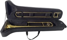 Brass Bb Alto Slide Trombone Gold Lacquer Finish with Carry Case Mouthpiece