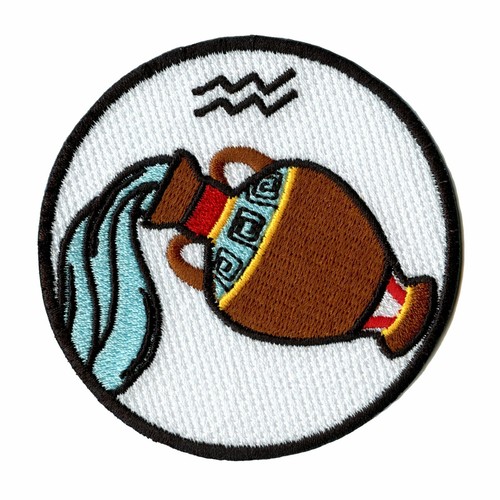 Aquarius Zodiac Sign Constellation Iron On Patch - Picture 2 of 2