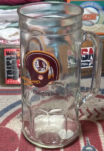 Washington Redskins Beer Stein Fisher Peanut 10” Tall Glass- Nice - Picture 3 of 6