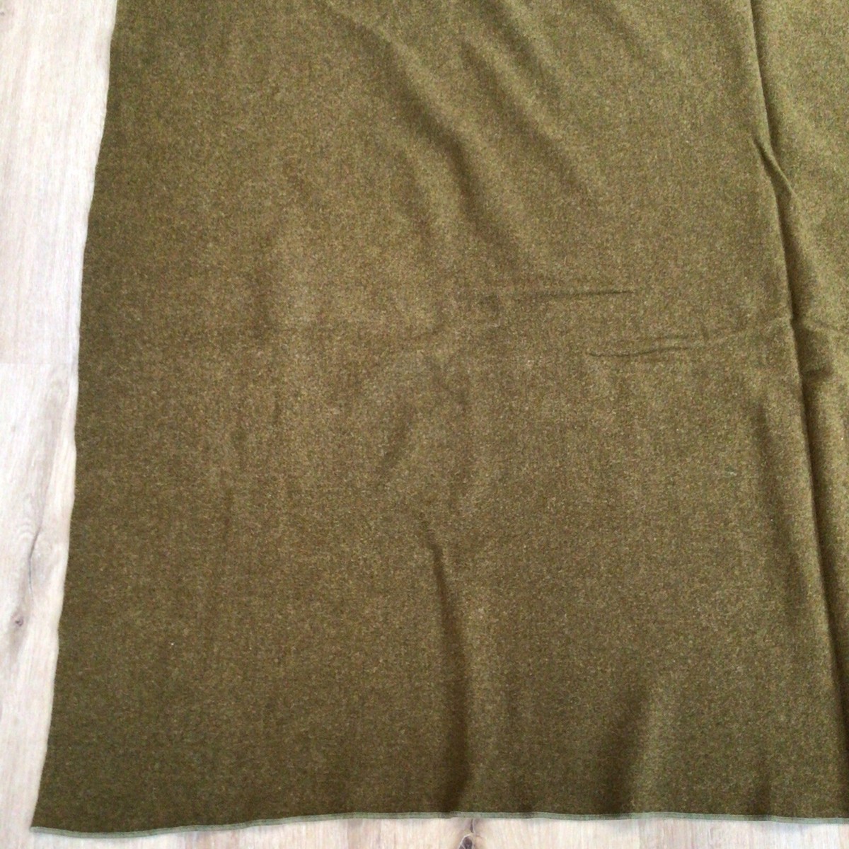 Vintage 1951 Olive Green Wool Military Blanket 71x59 American Wool