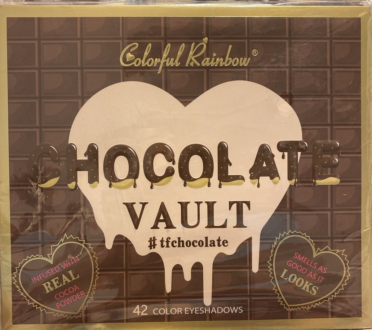 Colorful Rainbow CHOCOLATE VAULT 42 Color Eyeshadow Palette w/real