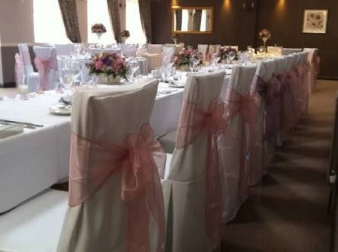 50 x пыльный розовый органза стул пояса галстук-бабочка свадьбы банкета вечеринки церемонии декор - Изображение 4 из 4