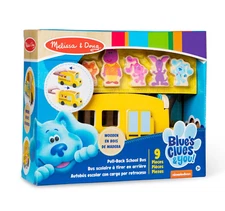 Melissa & Doug Blues Clues & You Wooden Pull-Back School Bus