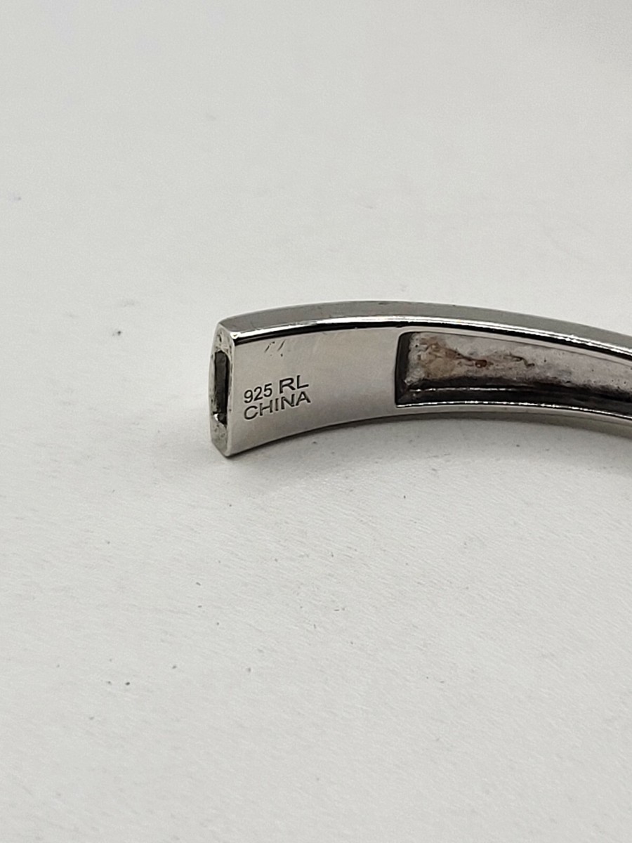 Signed 925 RL Ralph Lauren Sterling Silver Iced Baguette