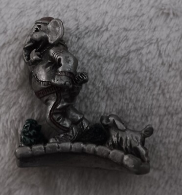 Vintage 1984 Elephant Jogger Jogging Runner Figurine Hudson Fine Pewter Statue