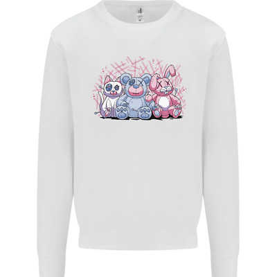 Zombie Cat Rabbit Bear Halloween Gothic Kids Sweatshirt Jumper