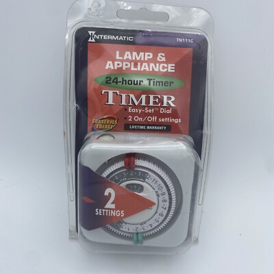 Intermatic Lamp/Appliance 24 Hr Timer Easy Set Dial 2 On/ Off Settings #TN111C